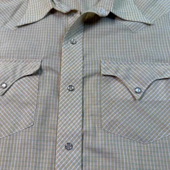 VTG 50s 60s Tem Tex Extra Long Tails Men's Western Pearl Snap Shirt Sz 18 35